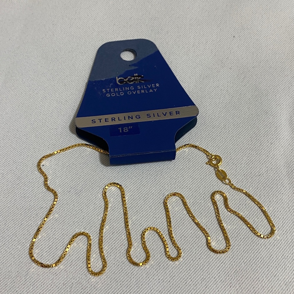 18" BELK Sterling Silver Gold Overlay Sophisticated Chain Necklace